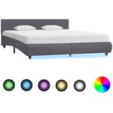 Okvir za krevet od umjetne kože s LED svjetlom sivi 180x200 cm | shoptok.hr