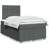 vidaXL Box spring postelja z vzmetnico temno siva 120x190 cm blago | Shoptok.si