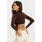 Cool & Sexy Blouse - Brown - Fitted cene