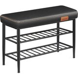 Vasagle EKHO klop za čevlje, umetno usnje, 135 kg nosilnosti, črna, 30 x 80 x 50 cm, retro 60 | Shoptok.si