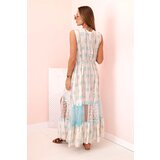 Kesi Włoski Women's cotton cape with embroidery turquoise | shoptok.hr