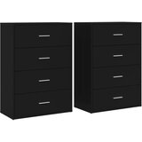 Maison Chic Komoda - Predalnik 2 kosa črna 60x31x84 cm inženirski les, (21721706) Cene