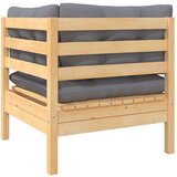 vidaXL Vrtni dvosjed sa sivim jastucima od masivne borovine | shoptok.hr