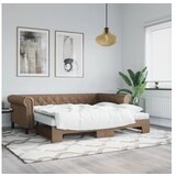 vidaXL Izvlečna dnevna postelja z vzmetnicami kapučino 90x20 | Shoptok.si