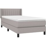  Box spring postelja z vzmetnico svetlo siva 80x200 cm blago, (20899839) | Shoptok.si