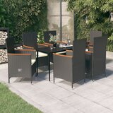  7-dijelni vrtni blagovaonski set s jastucima crni | shoptok.hr