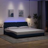  Okvir kreveta s LED-om bez madraca plavi 200x200 cm od tkanine | shoptok.hr