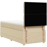  Krevet s oprugama i madracem krem 90 x 190 cm od tkanine | shoptok.hr