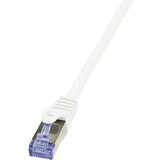 Logilink CQ3051S RJ45 omrežni kabel\, Patch kabel CAT 6a S/FTP 2.00 m bela ognjevaren\, z zaščitnim zapornim zatičem 1 kos, (20418468) | Shoptok.si