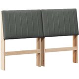 vidaXL tapecirano vzglavje temno siva 135 cm masivno borovo les | Shoptok.si