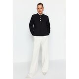 Trendyol Black Thick Fleece Inside Collar Detailed and Buttoned Regular/Regular Knitted Sweatshirt | Shoptok.si