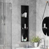 vidaXL ničica za tuš crna 90 x 20 x 9.5 cm nehrđajući čelik Cijene
