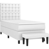  Box spring postelja z vzmetnico bela 90x200 cm umetno usnje, (20790368) | Shoptok.si