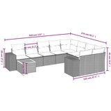  10-dijelni set vrtnih sofa od poliratana s jastucima sivi | shoptok.hr