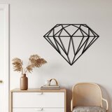 Wallxpert metalni zidni ukras 5039, geometrijski dijamant, 90 x 66 cm, crni | Eponuda.com
