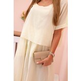 Kesi Włoski Women's cotton dress with a loose fit yellow | Shoptok.si