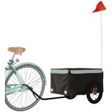 Prikolica za bicikl crno-siva 30 kg željezna | shoptok.hr
