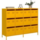 vidaXL Komoda senf žuta 135x39x103,5 cm hladno valjani čelik | shoptok.hr