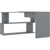  Kutni radni stol sivi 200 x 50 x 76 cm od konstruiranog drva - Siva | shoptok.hr