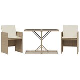 vidaXL 3-dijelni bistro set s jastucima bež od poliratana | shoptok.hr
