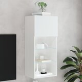 vidaXL TV omarica z LED lučmi bela 40,5x30x90 cm | Shoptok.si