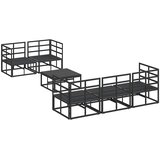  Sjedeća garnitura za vrt s jastukom 6 pcs Crna Čelik | shoptok.hr