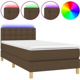  box spring s madracem LED tamnosmeđi 80 x 200 cm tkanina | shoptok.hr