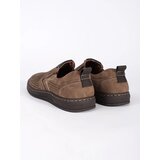Shelvt Men's brown openwork loafers | Shoptok.si
