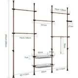 SoBuy STOJEČE OBEŠALO z dvema policama Rjava 62x75x200cm Funkcionalen | Shoptok.si