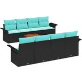 vidaXL Vrtna sedežna garnitura 7 pcs Črna in turkizna 55 x 55 x 37 cm, (5000020205) | Shoptok.si