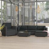 The Living Store Vrtna sedežna garnitura 6-delna z blazinami poli ratan črna - Vrtni Kavč, (21480832) | Shoptok.si