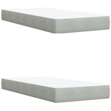  Krevet s oprugama i madracem svjetlosivi 200x200 cm baršunasti | shoptok.hr