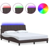  Posteljni okvir brez vzmetnice temno rjav 160x200 cm blago | Shoptok.si