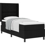 vidaXL Kutni krevet s madracem Crni 80x200 cm Tkanina | shoptok.hr