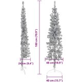  Tanka umjetna polovica božićnog drvca sa stalkom srebrna 180 cm | shoptok.hr