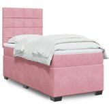 vidaXL Box spring postelja z vzmetnico roza 80x200 cm žamet | Shoptok.si