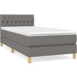  Box spring postelja z vzmetnico temno siva 90x200 cm blago, (20725039) | Shoptok.si