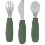 Take&Match Stainless Steel Cutlery Set pribor za otroke Misty Green 12m+ 3 kos
