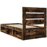  Okvir za krevet s uzglavljem Dimljeni hrast 90 x 190 cm | shoptok.hr