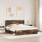  Konstrukcija postelje z vzglavjem Dimljeni oreh 180 x 200 cm, (5000102908) | Shoptok.si