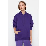 Trendyol Purple Thick Fleece Inside Oversized/Wide Fit With a Hooded Basic Knitted Sweatshirt | ePonuda.com