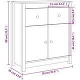  Komoda bijela 70 x 35 x 80 cm od masivne borovine | shoptok.hr