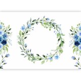  Foto tapeta - Romantic wreath - plant motif with blue flowers and leaves 300x210 | shoptok.hr