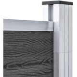  Ograjni panel WPC 180x146 cm črn | Shoptok.si