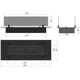  InFire - Ugradni bio kamin 8,5x80 cm 3,5kW crne boje | Eponuda.com