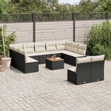  12-dijelni set vrtnih sofa od poliratana s jastucima crni | shoptok.hr