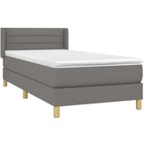  S oprugama i madracem tamnosivi 90 x 190 cm od tkanine | shoptok.hr