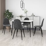 vidaXL Jedilni stoli 4 kosi temno siv žamet | Shoptok.si