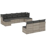 Maison Chic Seti vrtnega pohištva - Vrtna garnitura - Vrtni pohištvo set 10-delna z blazinami sv. siv poli ratan, (21815377) | Shoptok.si