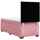 vidaXL Box spring postelja z vzmetnico roza 90x190 cm žamet, (21305642) | Shoptok.si
